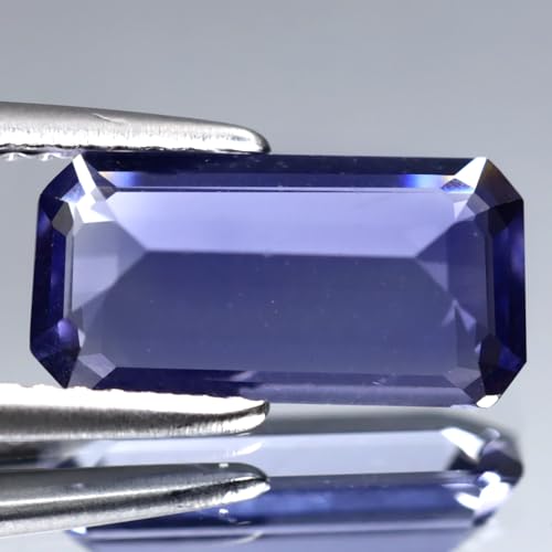 Iolite bleue véritable non chauffée 2.12 ct pierre de Ceylan certifiée - 2