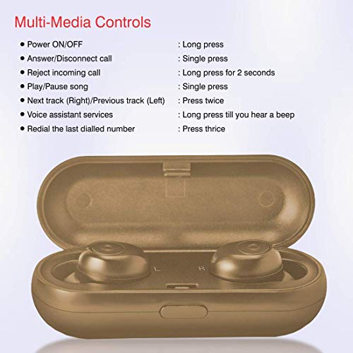Image of iBall EarWear TW10 in-Ear Bluetooth Wireless Headphones with Protective Charging Case - Beige