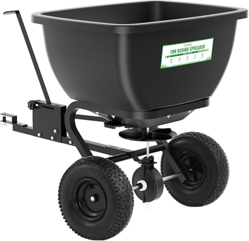 Tow Behind Broadcast Spreader, 200 LB Capacity,Fertilizer Spreader Holds up to 550 lbs with 13