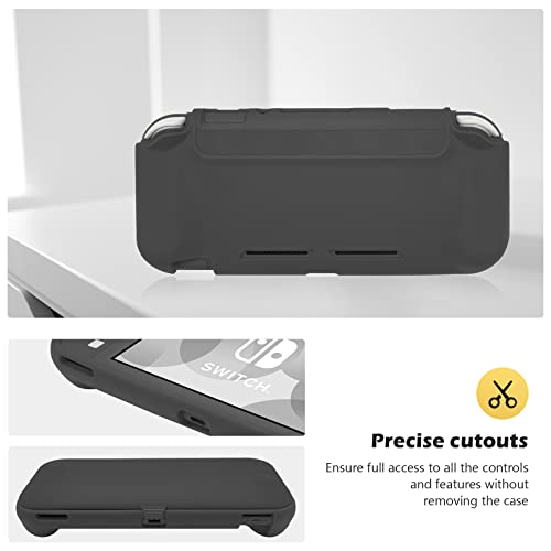 ProCase for Nintendo Switch Lite Flip Case with 2 Pack Tempered Glass Screen Protectors, Slim Soft Cover Anti-Scratch Protective Case for Nintendo Switch Lite 2019 –Grey - Image 4