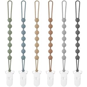 6 Pack Silicone Pacifier Clip with ...