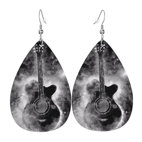 Pendientes De Piel Guitarra De Rock And Roll Elegancia Pendientes En Forma De Lágrima Lujo Aretes De Cuero Con Forma Para Decoración Viajes Bodas