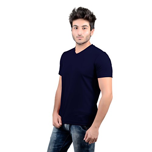 Image of Stylish Regular Fit Plain Men's V-Neck Half Sleeve T-Shirt