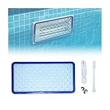 Juglok Pool Skimmer Screen Guard Cover,Blue,Acrylic,7.87'x 15.74', Fit Over All Skimmer Openings,Leaf Protection Cleaning Floating Debris (1 Set)