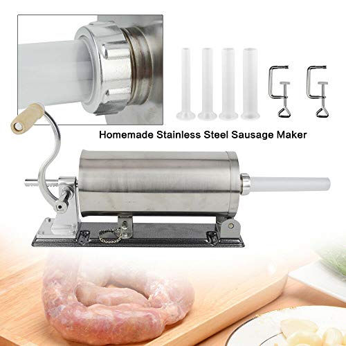 Wurstfüller, WUPYI2018 Horizontale Küche Aluminium Wurstfüllmaschine Wurstspritze Wurstpresse Edelstahl mit 4 Größe… – Bild 3