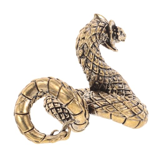 Serpent de l'année en laiton massif, statuette d'art haut de gamme