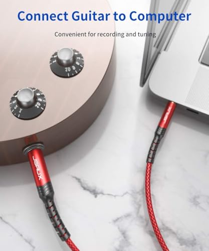 Image of JSAUX 2Pcs 3.5mm to 6.35mm Stereo Audio Cable 3.9FT, 6.35mm 1 /4 inch Male to 3.5mm 1 /8 inch Male TRS Bidirectional Stereo Audio Cable Jack for Guitar, iPod, Laptop, Home Theater Device, Speaker and Amplifier