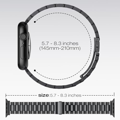 Image of Metal Band Compatible with Apple Watch Bands for Men 49mm 46mm 45mm 44mm 42mm 41mm 40mm 38mm, Stainless Steel iWatch Bands for Apple Watch Ultra 3 2 1 /Series 11 10 9 8 7 6 5 4 SE