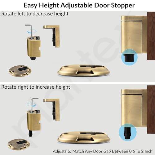Image of Plantex Door Stopper for Home /Floor Mounted Door Holder /Door Stopper for Hotel /Office /Stops for Door - Pack of 1 (Brass Antique)