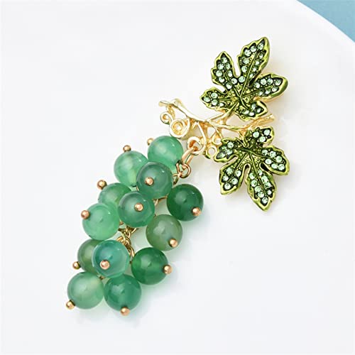 Broche raisin vert strass : le cadeau idéal pour briller en soirée