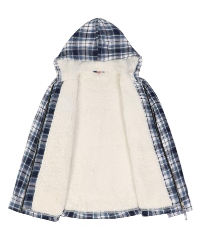 Image of ZENTHACE Boys Sherpa Fleece Lined Flannel Jacket