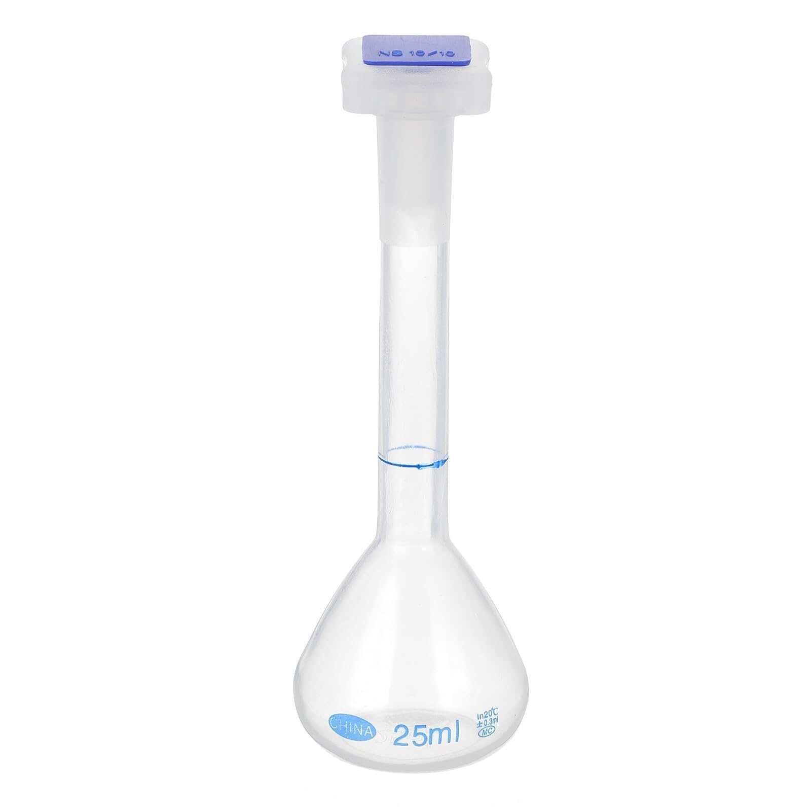 Matraz Aforado Polipropileno 250ml - Matraz de Medida Laboratorio Irrompible con Tapón y Graduación Azul(2,25ml)