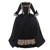 CosplayDiy Women's Queen Marie Antoinette Rococo Ball Gown Gothic Victorian Dress Costume Black S