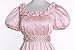 Regency Dresses for Women Ruffle Neck Pearls Rhinestone Empire Waist Regency Era Dress Victorian Retro Ball Gown M Pink