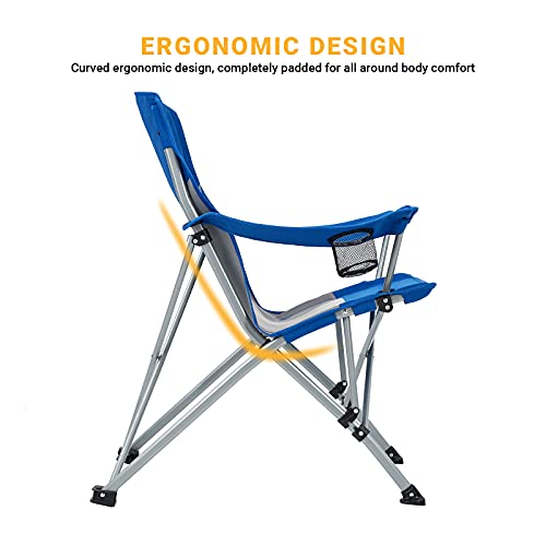 Kingcamp Kc2116_Blue/Grey-Usvc Camping Chairs, 29.9" D X 29.9" W X 35.4" H #TOP5