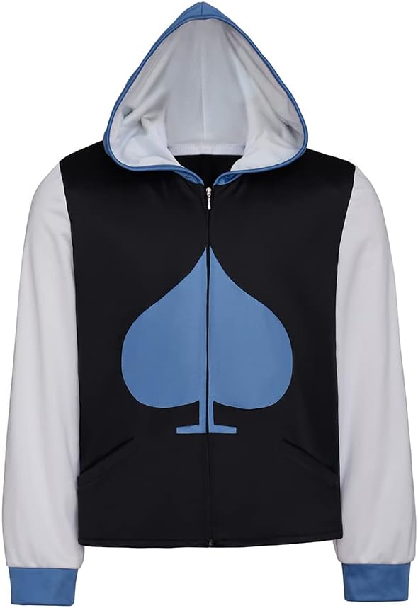 Willyacos Lancer Costume Deltarune Hoodie Cosplay Costume Video Game Zip Up Jacket Coat Sweatshirt for Men