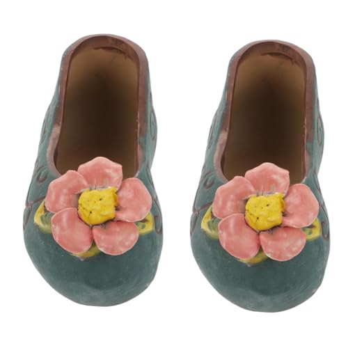 CIYODO 2pcs Shoe Shaped Ceramic Planter Boot Flower Pot Garden Pots and Planters