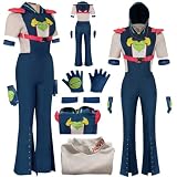 Vasfarok Jonathan Joestar Cosplay Outfit Joestar Cosplay Costume Uniform Blue Men Halloween (Blue, X-Large)
