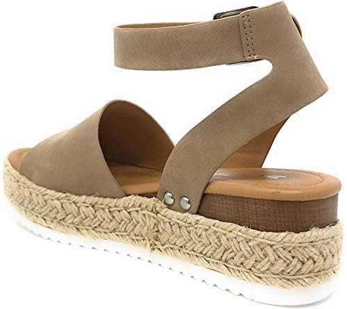 SODA Womens Topic Espadrille Sandal Shoes Natural Nubuck 7.5 | Image 2