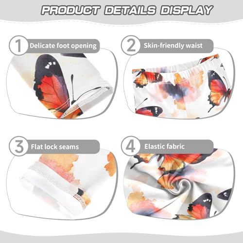 Watercolor Butterfly Tie Dye Girls Leggings Soft Stretch Workout Yoga Dance Pants for Kids Casual Tights3