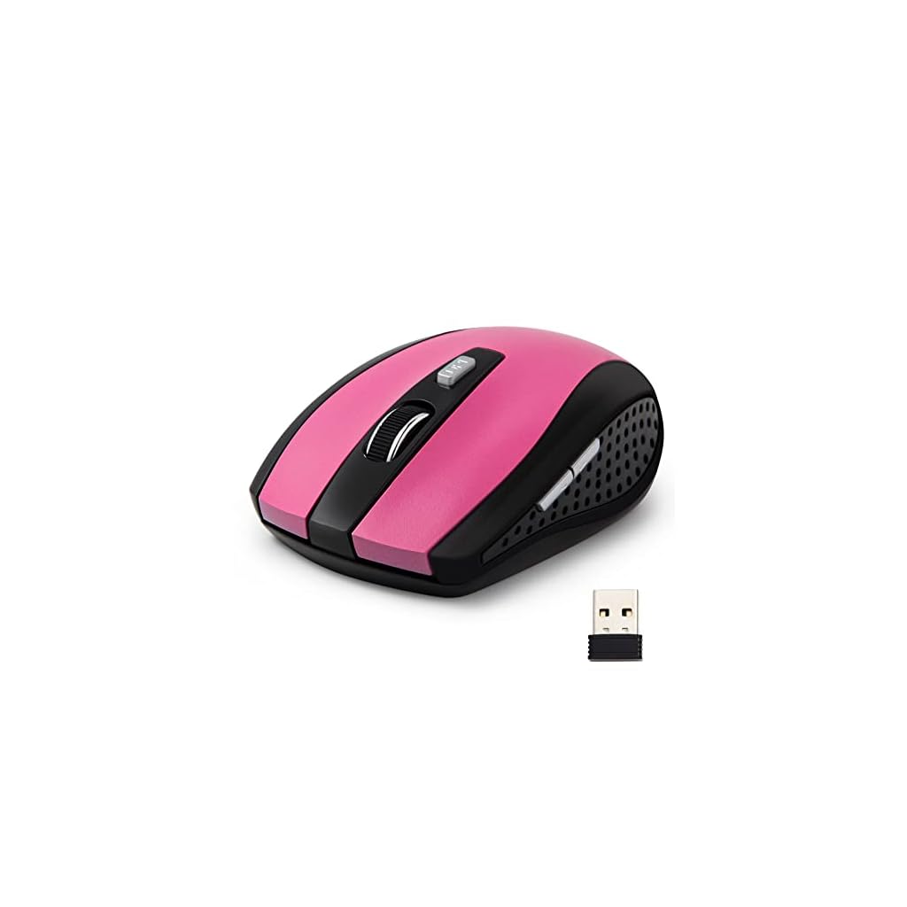 Guiheng-Wireless-Mouse-24Ghz-Wireless-Mouse-Computer-Mouse-1200DPI6-Buttons-with-Nano-Receiver-for-LaptopPCChromebookComputerNotebookOffice-Pink