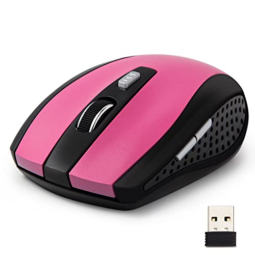 Guiheng-Wireless-Mouse-24Ghz-Wireless-Mouse-Computer-Mouse-1200DPI6-Buttons-with-Nano-Receiver-for-LaptopPCChromebookComputerNotebookOffice-Pink