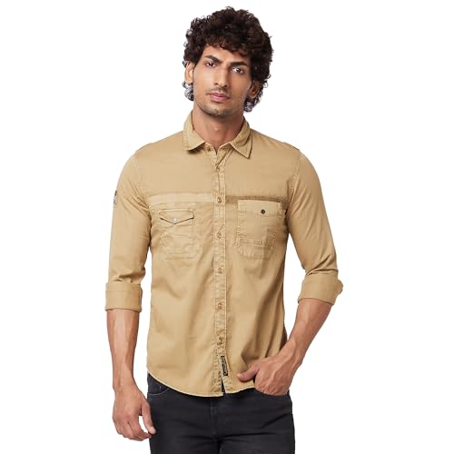 Image of Spykar Men's Regular Fit N /A Full Sleeve Printed Casual Shirts