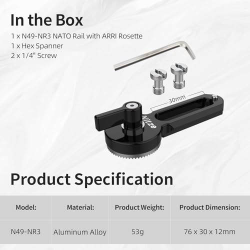 Image of Nitze NATO Rail with ARRI Rosette (3 inch /76 mm) - N49-NR3