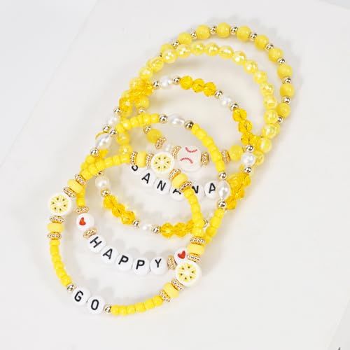 Image of Football Baseball Soccer Beaded Bracelets for Women Stackable Game Day Sports Theme Bracelet