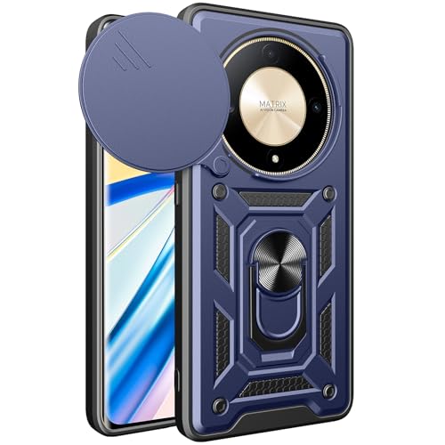 Coque Honor Magic 6 Lite noire rigide et béquille anneau