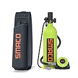 SMACO S400Pro Mini Scuba Tank with 1.0L Capacity Support Underwater Breathing Diving Tank for Diving Practice/Bottom Cleaning/Spare Cylinders,A-Green