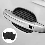 KAQISI 4PCS Car Door Handle Protector Sticker, Universal Carbon Fiber Anti-Scratches Auto Door Handle Protective Film, Car Door Side Paint Cover Guard Stickers Fit (Black)