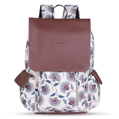 Image of Protecta Prisma Floral Printed Laptop Backpacks for Women and Men Fits 16Inch MacBooks Water-Repellent Bag for Office Collage and Travelling Print Padded Sleeve Lightweight Durable Design 18L