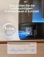 Dreo Luftbefeuchter für das Schlafzimmer, Kaltnebel-Ultraschallgerät mit 30 Stunden Laufzeit, 3L Top-Fill-Tank, Feuchtigkeitssensor, Nachtlicht für Babys, Kinderzimmer, für Pflanzen und Zuhause – Ansicht 5