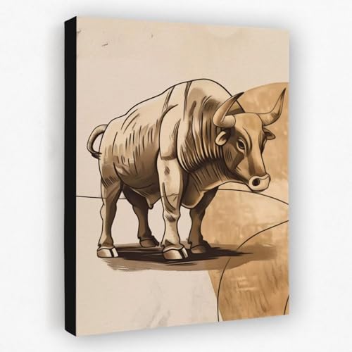 Affiches et estampes d'animaux : toile de haute qualité Taureau et Ours