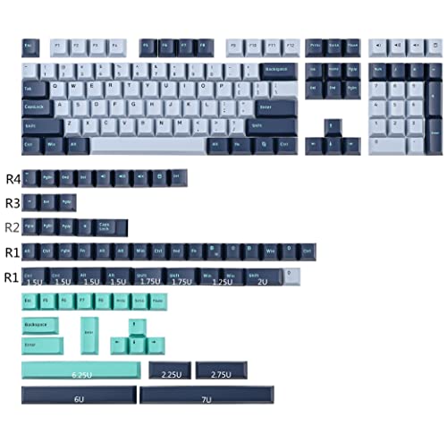Image of GTSP 171-Keys Cherry Profile PBT Key Caps for Mechanical Keyboards, Double Shot Custom Keycap for US Layout 60% 65% 100% MX Switches (Hammerhead Shark)
