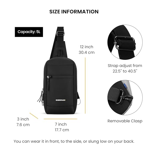 Image of Sherpani Metro, Reversible Anti-Theft Sling Bag, 5L Travel Crossbody Backpack, Chest Purse for Travel, Hiking, or Everyday