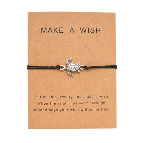 DORAFO String Bracelets, Braided Matching Bracelets Gift With Message Card For Mother, Daughter, Best Friend, Grandmother, Couples And Teacher -Turtle For Women