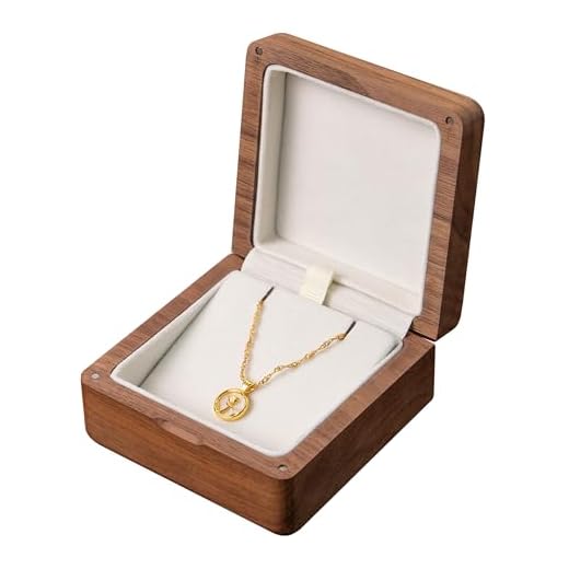 muso wood holz Halskettebox aus echtem Walnussholz Anhängerbox Schmuckkästchen Halskette Armbänder Display Box Geschenkbox