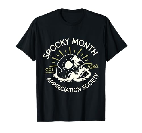Spooky Month Appreciation Society Skull Halloween Camiseta