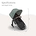 UPPAbaby RumbleSeat V3 Second Lower Seat - Compatible with Vista V2 and Vista V3 - All-Weather Seat + Magnetic Buckle – Adapters Included - Gwen (Green Mélange/Carbon Frame/Saddle Leather)