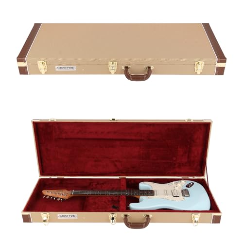GHOSTFIRE Wooden Hard-Shell Cases Electric Guitar Case Super thick fit Stratocaster/Telecaster,...