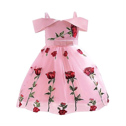Girls Dresses Roses Floral Print Dress Special Occasion Dress Casual Dress