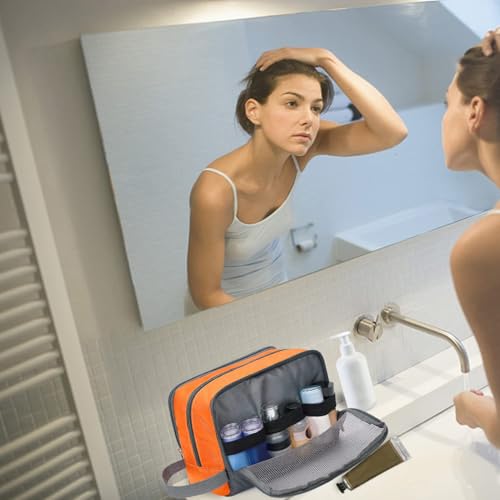 Image of WANDF Travel Toiletry Bag for Men, Small Dopp Kit for Toiletries