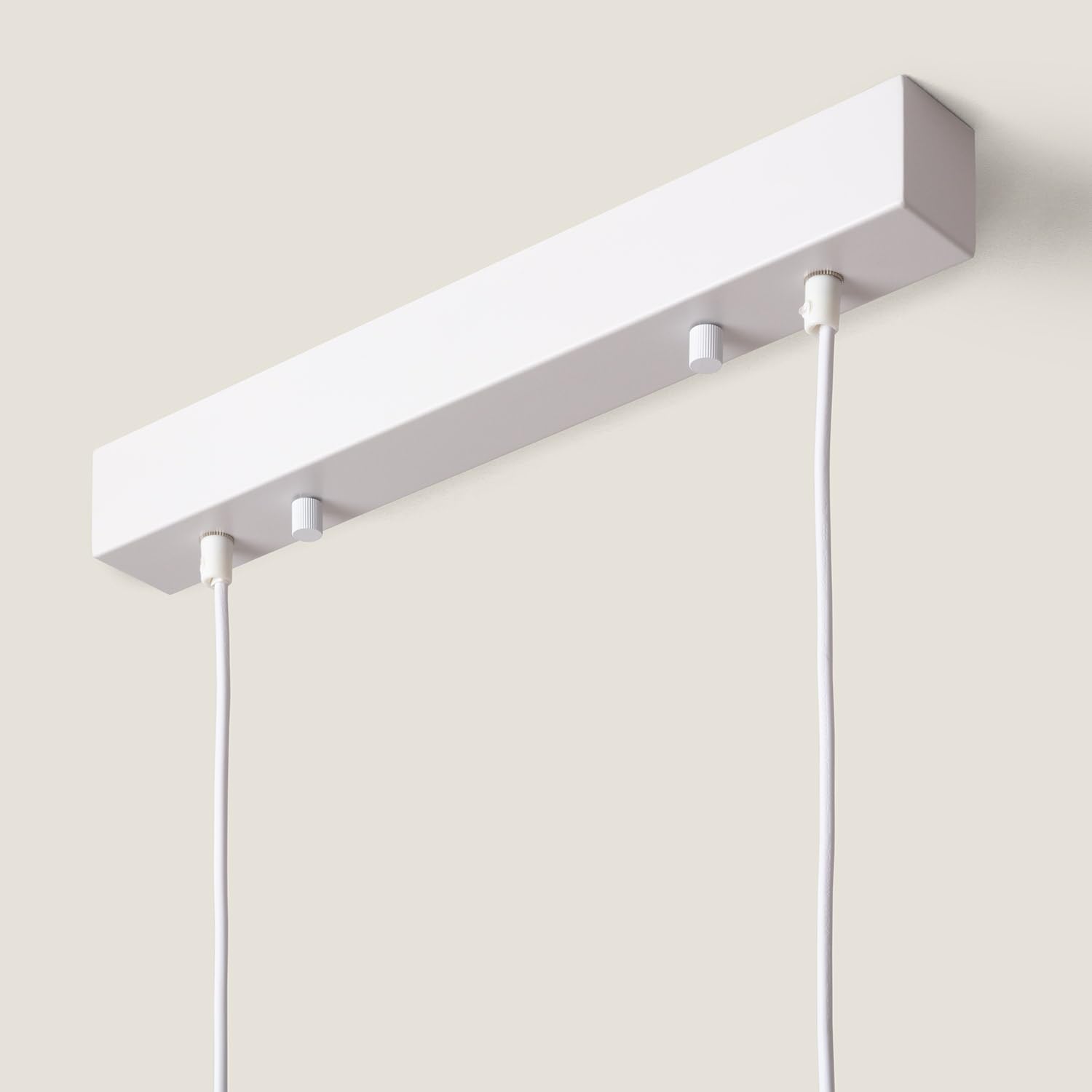 LEDKIA Lampada a Sospensione Legno e Metallo Monah Bianco | Design Nordico | Altezza Regolabile | Per Cucina, Soggiorno, Camera | Compatibile con E27 40W | Tris Lampadari