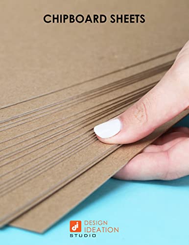 Studio 12 Chipboard Sheets. Medium Weight. Natural Kraft Brown. Great For Model Building, Scrap Booking, Creative Projects And Protecting Valuable Photos And Documents. (25 Sheets) (5.5" X 8.5") #TOP3
