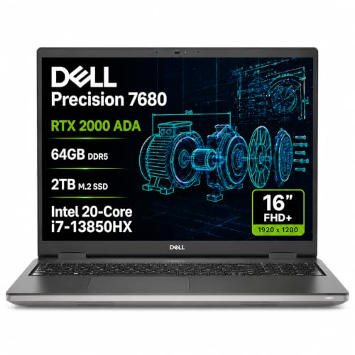 Dell Precision 7680 Laptop, NVIDIA RTX 2000 Ada 8GB, i7-13850HX, 64GB DDR5