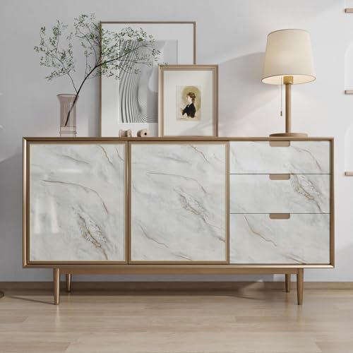 VaryPaper リメイクシート 壁紙 大理石柄 ビニールシート 大理石シート マーブル調 40cmx2m ホワイト ウォールステッカー 光沢あり 防水シート 油防止 ツルツル 剥がせる壁紙 リフォーム 補修 カッティングシート デコレーション キッチン