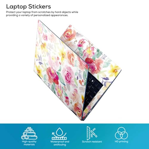 Image of Galaxsia Floral D4 Full Body Vinyl Laptop Skin /Sticker /Cover Upto 15.6 Inches Laptops Laminated-Removable-HD Quality Compatible for Hp-Dell-Sony-Lenovo-Asus etc.(15x10 Inches)