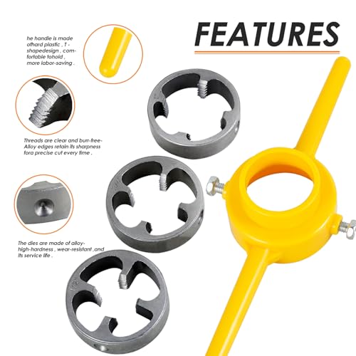 ZLHETWT 6Pcs Pvc Thread Maker Tool Kit de Rosqueador de Tubos Reutilizável com Matrizes de 1/2